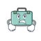 Angry suitcase mascot cartoon style
