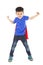 Angry superhero kid hero ready fighting pose