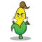 Angry sweet corn character cartoon