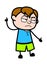 Angry Teen Boy Cartoon with one hand raised