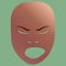 Angry theatrical mask. Vector illustration