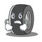 Angry tire character cartoon style