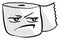 Angry toilet paper, illustration, vector