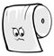 Angry toilet paper, vector or color illustration