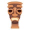 Angry totem icon cartoon vector. Maya alaska