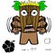 Angry tropical hawaian tiki mask character cartoon kawaii expressions collection illustration