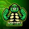 Angry turtle esport logo mascot design