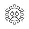 Angry virus Face line icon