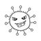 Angry virus illustration. hand drawn corona virus illustration vector.