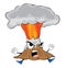 Angry volcano cartoon