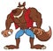 Angry Werewolf Cartoon Mascot Character