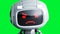 Angry white toy robot animation. Phisical motion blur. Realistic green screen 4k animation. Green screen