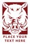 Angry Wild Boar In Red Logo With Text Illustration