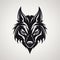 Angry Wolf Tribal Logo: Detailed, Elegant, Emotive Papua New Guinea Art