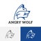 Angry Wolf Wild Animal Guard Watchdog Fierce Dog Logo