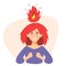 Angry woman. Head Vector illustration of anger, fury, annoyance. Anger, stressed Burnout, stress, emotional problem