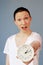 Angry woman pointing on clock Time Management