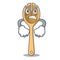 Angry wooden fork mascot cartoon