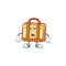 Angry work suitcase cartoon character with mascot