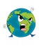 Angry World globe cartoon