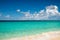 Anguilla, Caribbean beach landscape, boat sailing