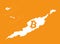 Anguilla map with bitcoin crypto currency symbol illustration