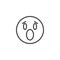 Anguished emoji face line icon