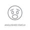 Anguished emoji linear icon. Modern outline Anguished emoji logo