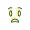 Anguished, face with color shadow vector icon in emotion set