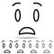 Anguished, face different shapes icon. Simple thin line, outline vector of emotion icons for UI and UX, website or mobile