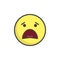 Anguished face emoticon filled outline icon