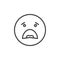 Anguished face emoticon line icon