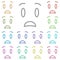 Anguished, face multi color icon. Simple thin line, outline vector of emotion icons for ui and ux, website or mobile application