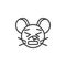Anguished rat emoticon line icon