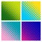 Angular Colorful halftone gradients. Minimal design.