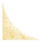 Angular element, Web Corner Angled plume golden texture crumbs. Gold dust scattering on white. Sand particles grain or sand