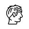 angular fringe hairstyle male line icon vector illustration