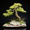 Angura Kei Style Bonsai Tree On Stone And Glass: Detailed Petals