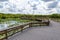 Anhinga Trail of the Everglades National Park. Boardwalks in the swamp. Florida, USA