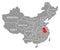 Anhui red highlighted in map of China