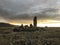 Ani ruins, Kars province, Turkey. historical buildings at sunset.