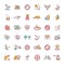 Animal abuse and wildlife conservation RGB color icons set