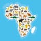 Animal Africa: parrot Hyena Rhinoceros Zebra Hippopotamus Crocodile Turtle Elephant Mamba snake camel mosquito tsetse ostrich