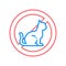 Animal allergy line color icon. Reaction to cat hair. Respiratory disease. Sign for web page, mobile app, button, logo