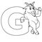 Animal alphabet. capital letter G, goat. illustration. For pre school education, kindergarten and foreign language learning for ki