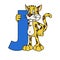Animal alphabet. capital letter J, Jaguar. illustration. For pre school education, kindergarten and foreign language learning for