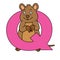 Animal alphabet. capital letter Q, Quokka. illustration. For pre school education, kindergarten and foreign language learning for