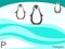 Animal alphabet flash card, P for penguin