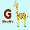 Animal Alphabet Giraffe Card Illustration Vector