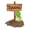 Animal alphabet letter I for iguana